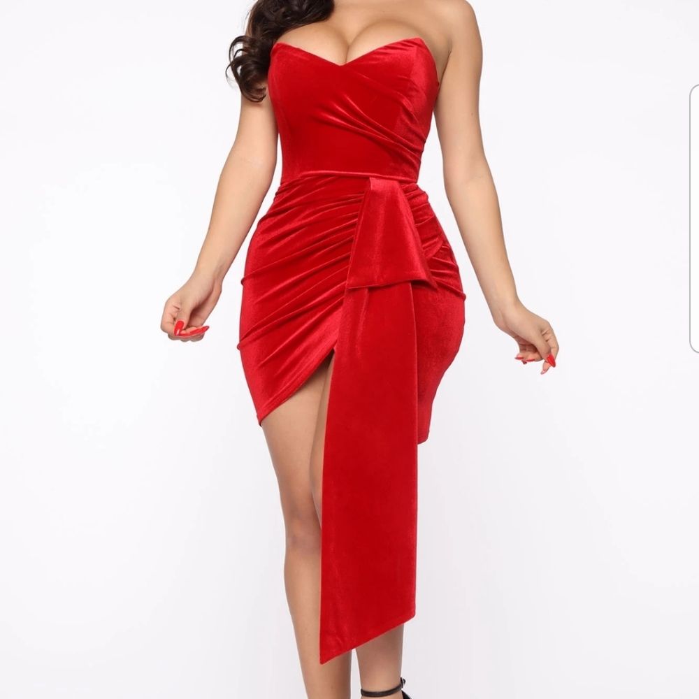 Fashion Nova Sweet Revenge Red Velvet dress
